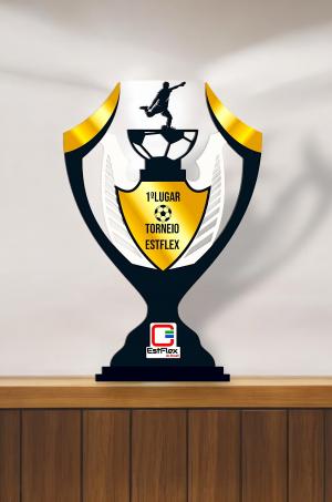 TROFÉU FUTEBOL COM APLIQUE DE ACRÍLICO MDF PERSONALIZADO PERSONALIZADA Pintura UV CORTE LASER 