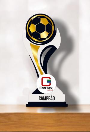 TROFÉU FUTEBOL COM APLIQUE DE ACRÍLICO MDF PERSONALIZADO PERSONALIZADA Pintura UV CORTE LASER 