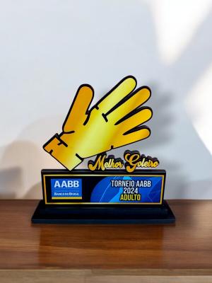 TROFÉU MELHOR GOLEIRO MDF PERSONALIZADO PERSONALIZADA Pintura UV CORTE LASER 