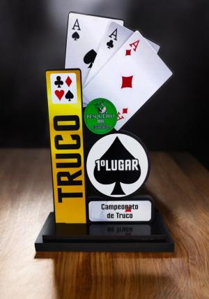 TROFÉU TRUCO MDF PERSONALIZADO PERSONALIZADA PINTURA UV CORTE A LASER 