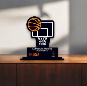 TROFÉU BASQUETE MDF PERSONALIZADO PERSONALIZADA PINTURA UV CORTE A LASER 