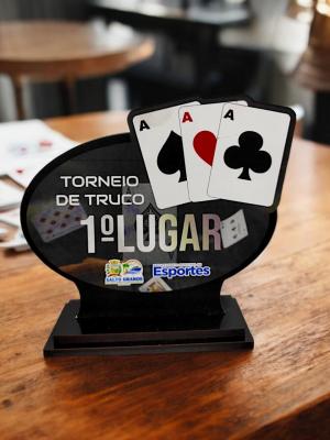 TROFÉU TRUCO IMPRESSO MDF PERSONALIZADO PERSONALIZADA PINTURA UV CORTE A LASER 